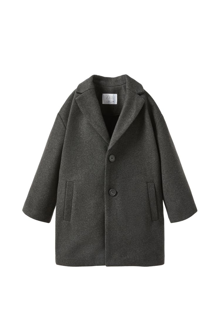 SYNTHETIC WOOL COAT Dark grey ZARA Spain